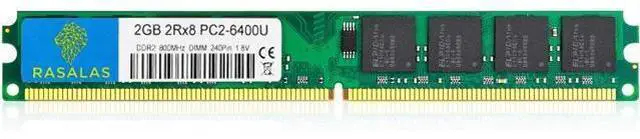 Alt view image 3 of 3 - Rasalas DDR2 8GB Kit (4X 2GB) DDR2-800 PC2-6400 Udimm 2RX8 1.8V CL6 240-Pin Non-ECC Unbuffered Desktop RAM Memory