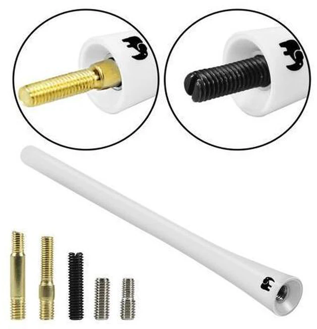 Alt view image 4 of 5 - ONE250 7" Flexible Rubber Antenna, Compatible with GMC Sierra, Canyon, Acadia, Terrain, Yukon - Optimized FM/AM Reception (White)