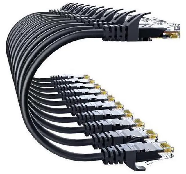 Main image of Cat 6 Ethernet Cable 7FT 10Pack, Cat6 Ethernet Patch Cable 10Gbps, High-Speed UTP Cat6 Network Cable Pure Copper, Cat 6 Cable for Home and Office Network, Black