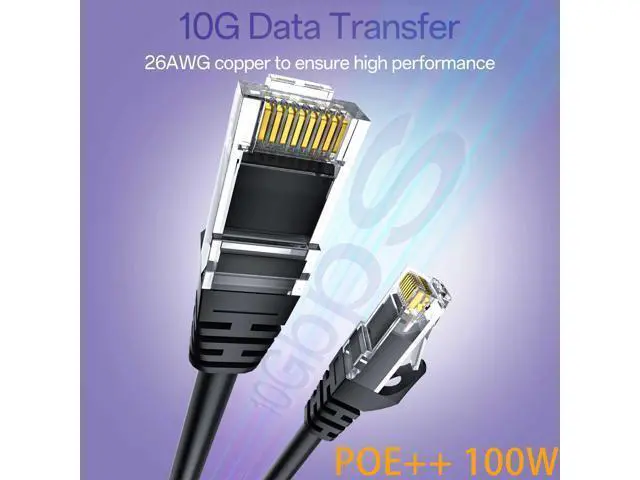 Alt view image 2 of 5 - Cat 6 Ethernet Cable 7FT 10Pack, Cat6 Ethernet Patch Cable 10Gbps, High-Speed UTP Cat6 Network Cable Pure Copper, Cat 6 Cable for Home and Office Network, Black