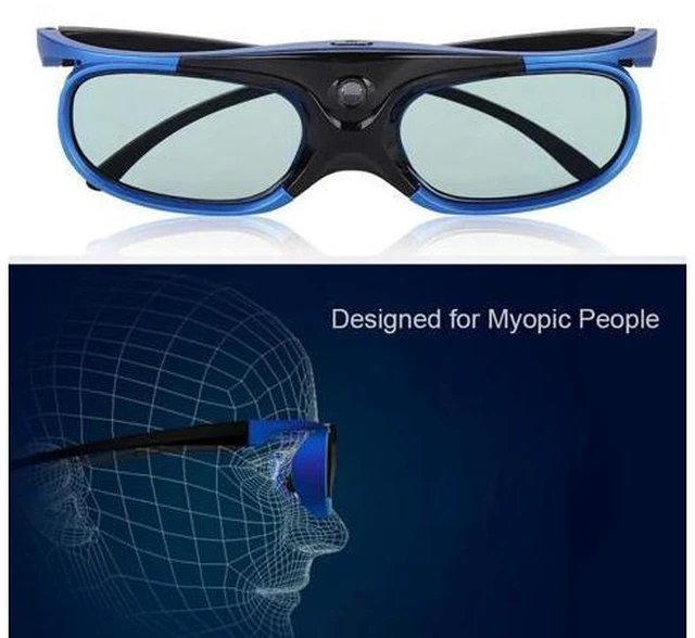 Alt view image 4 of 5 - Universal Active Shutter Type 3D Glasses,Portable3D Glasses for Nuts/for BenQ/for /for /for /for and Many Other DLP projectors