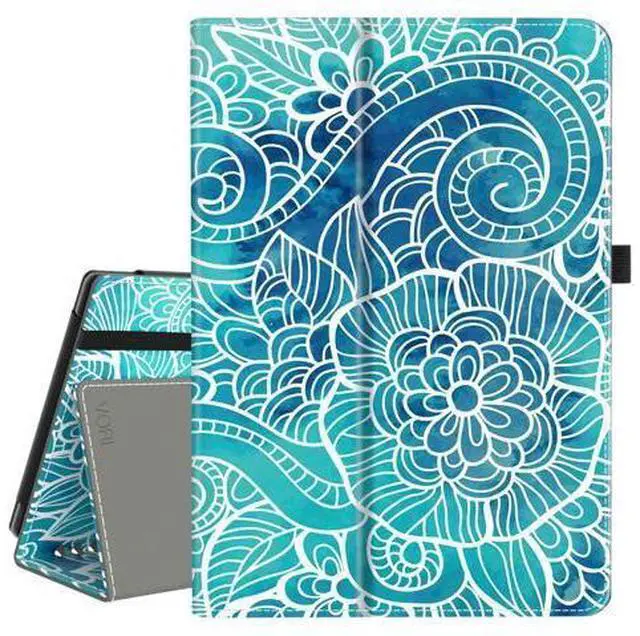 Main image of VORI Case for All-New Amazon Kindle Fire HD 10 Tablet and Fire HD 10 Plus (13th/11th Generation 2023/2021 Release) - Slim Folding Stand Folio Cover with Auto Wake/Sleep & Hand Strap, Abstract Floral