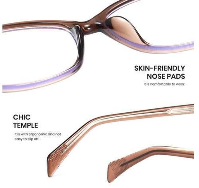Alt view image 5 of 5 - Cyxus Cat Eye Blue Light Blocking Glasses Men Women Computer Gaming Glasses UV400 glasses 8263 Light Brown