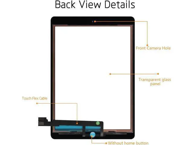 Alt view image 4 of 5 - Touch Screen Replacement for iPad Pro 9.7 inch 2016 Digitizer Panel Glass Assembly A1673 A1674 A1675 (Not LCD)+Tools (White)