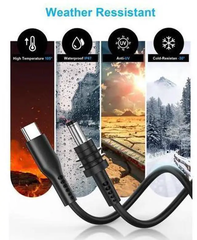Alt view image 4 of 5 - Compatible with Starlink Mini DC Cable,100W Input USB C to DC Power Cable Waterproof DC to DC Power Replacement Cord for Starlink Mini9.8FT