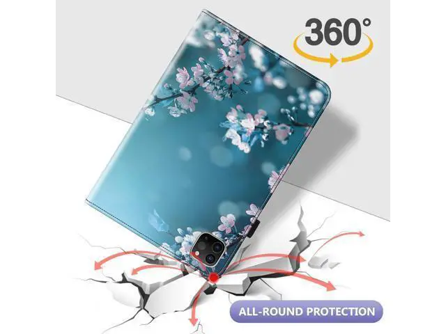 Alt view image 2 of 5 - Dteck for iPad Air 13 Inch Case 2024 with Pen Holder,iPad Pro 12.9 Case 6th/5th/4th/3rd Gen 2022/2021/2020/2018,PU Leather Shockproof Stand Folio Case Elastic Band Soft TPU Wallet Case,Plum Blossom