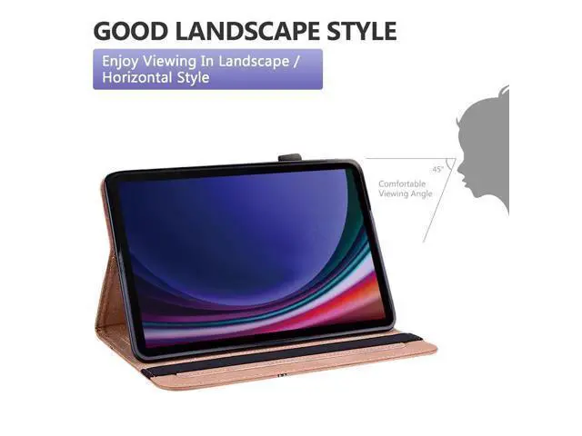 Alt view image 4 of 5 - Dteck for iPad Air 13 Inch Case 2024 with Pen Holder,iPad Pro 12.9 Case 6th/5th/4th/3rd Gen 2022/2021/2020/2018,PU Leather Shockproof Stand Folio Case Elastic Band Soft TPU Wallet Case,Plum Blossom