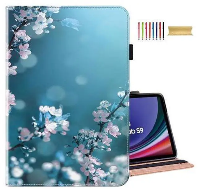 Main image of Dteck for iPad Air 13 Inch Case 2024 with Pen Holder,iPad Pro 12.9 Case 6th/5th/4th/3rd Gen 2022/2021/2020/2018,PU Leather Shockproof Stand Folio Case Elastic Band Soft TPU Wallet Case,Plum Blossom