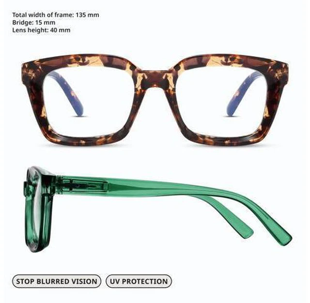 Alt view image 3 of 5 - IBOANN Oversized Blue Light Glasses for Woman, Funky Fashion Glasses With Preppy Look, Reduce Screen Fatigue Computer Glasses