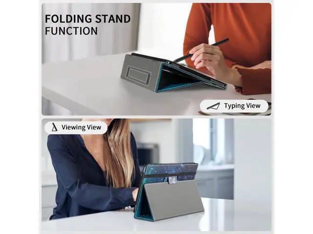 Alt view image 3 of 5 - VORI Case for All-New Amazon Kindle Fire HD 10 Tablet and Fire HD 10 Plus (13th/11th Generation 2023/2021 Release) 10.1" - Slim Folding Stand Folio Cover with Auto Wake/Sleep & Hand Strap, Galaxy