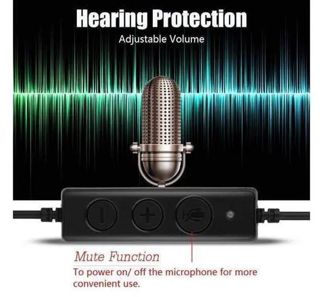 Alt view image 3 of 4 - Call Center USB Headset Noise Cancelling 360° Rotation Earmuffs Mute Function with Microphone for Telephone Computer Desktop Box