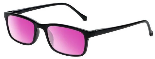 Main image of Medspex M Readers 105 Color Therapy Reading Glasses +1.25 Black/Passion Purple Unisex Fluorescent Light Sensitivity Chromotherapy Chakra Healing