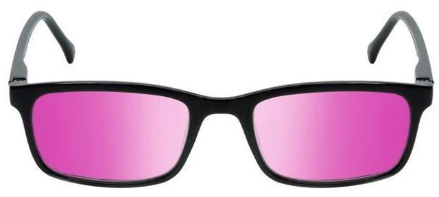 Alt view image 5 of 5 - Medspex M Readers 105 Color Therapy Reading Glasses +1.25 Black/Passion Purple Unisex Fluorescent Light Sensitivity Chromotherapy Chakra Healing