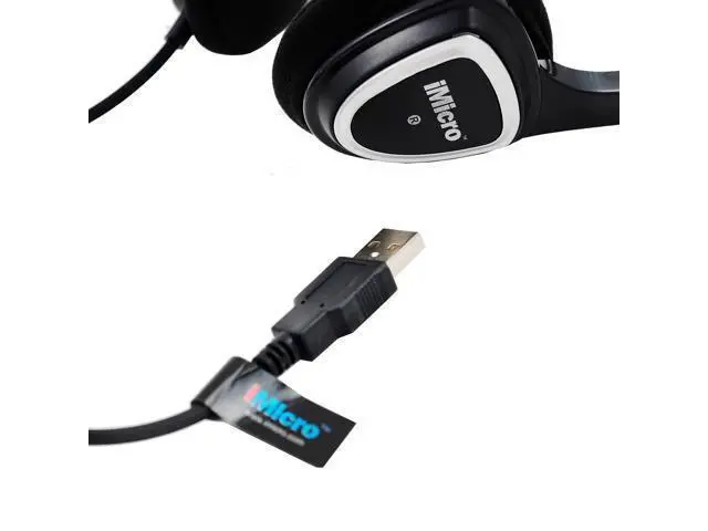 Alt view image 3 of 4 - iMicro Im320 USB Headset with Adjustable Microphone Noise Cancelling, Wired Headphone for PC, Laptop,Black