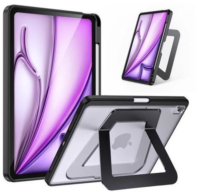 Main image of SANDUODD Case for iPad Air 11 inch M3/M2(2025/2024), iPad Air 4/5/6th Generation, Dual Multi-Angle Adjustable Kickstand Full Protective Case with Built-in Pencil Holder (Black, iPad Air 11 inch)