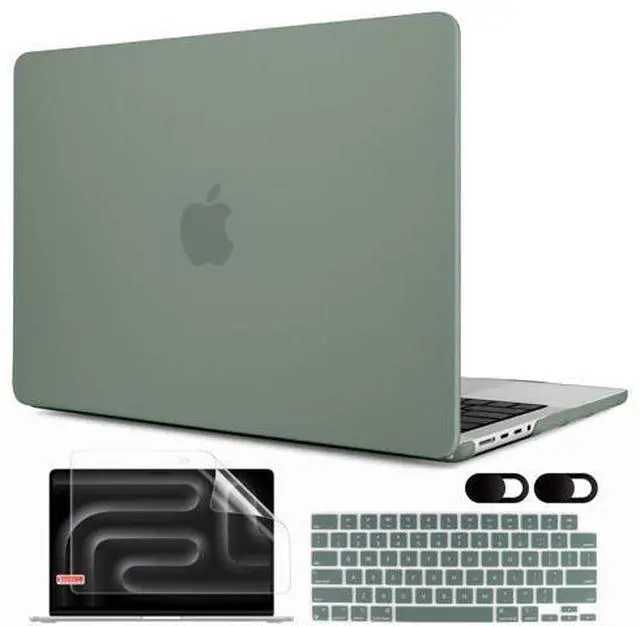 Main image of MEEgoodo Case for MacBook Pro 14 inch 2025 2024 2023 2021(M5/M4/M3/M2/M1), Case Fit Model A3434/A3112/A3401/A3185/A2918/A2992/A2779/A2442 Pro/Max, Matte Midnight Green