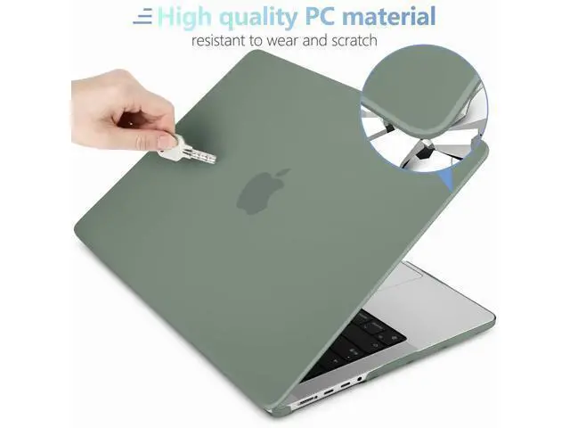 Alt view image 4 of 5 - MEEgoodo Case for MacBook Pro 14 inch 2025 2024 2023 2021(M5/M4/M3/M2/M1), Case Fit Model A3434/A3112/A3401/A3185/A2918/A2992/A2779/A2442 Pro/Max, Matte Midnight Green