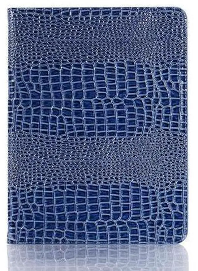 Main image of iPad Pro 1st 2nd (12.9 inch) Case for Women, DMaos Synthetic Crocodile Leather Stand Folio Smart Cover, Auto Sleep/Wake, Document Card Holder - Blue