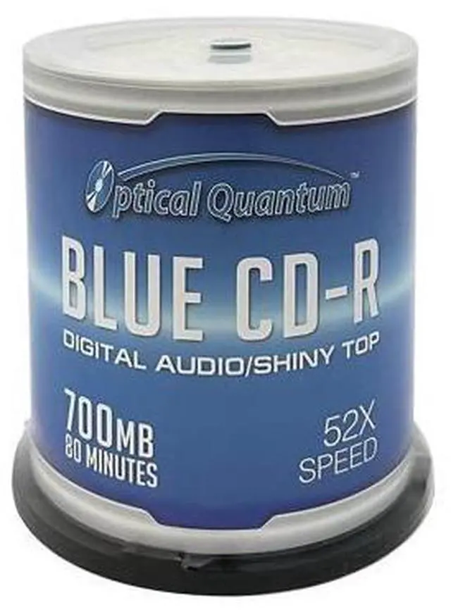 Main image of Optical Quantum Music Digital Audio Silver Top 700MB 52x Blue AZO CD-R with Noise Free Playback for Optimal Audio Music Recording, 100 Discs