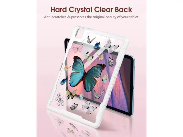 Alt view image 3 of 5 - Uppuppy for iPad Pro 12.9 Case for iPad Air 13 Inch M3 2025 & M2 2024 Case - Women Girls Cute with Stand & Pencil Holder Cover Butterfly Protective for Apple 12.9 inch for iPad Pro Air 13 2024/2025
