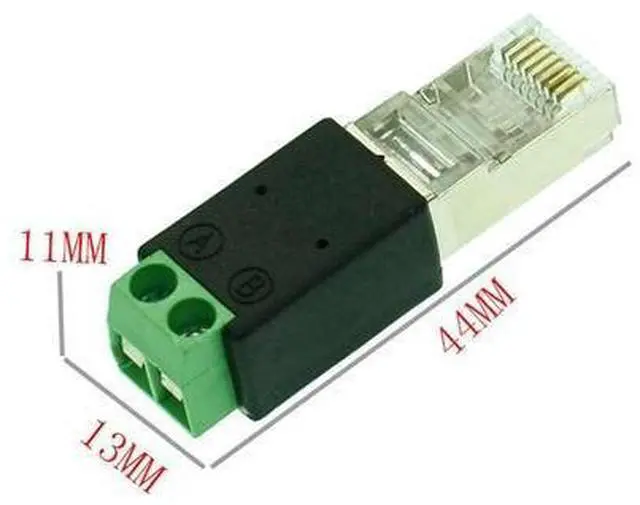 Alt view image 4 of 5 - Taidacent 5 Pcs RJ45 to RS485 Converter - RJ45 Terminal Adapter - Crystal Head to Terminal (A Connects to PIN1, B Connects to PIN2)