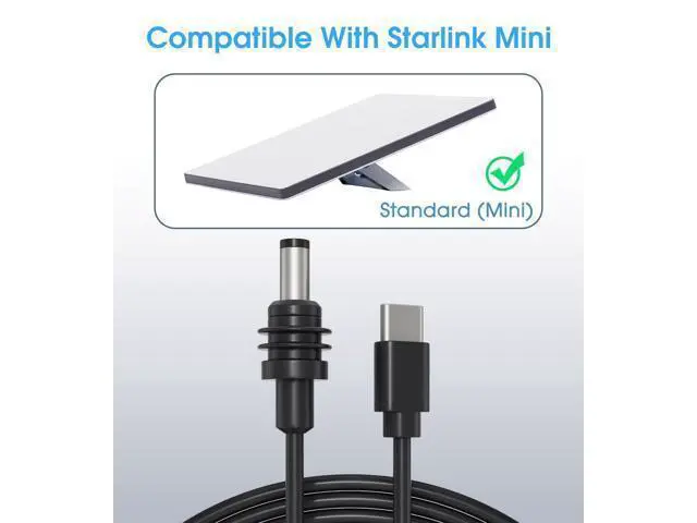 Alt view image 2 of 5 - MEKEET Black Starlink Mini Cable 16.4FT/5M- Starlink Mini USB C to DC Waterproof Power Cord 100W Input USB Type C to DC Cable- Car Charger Starlink for Outdoor Camping Travel Work