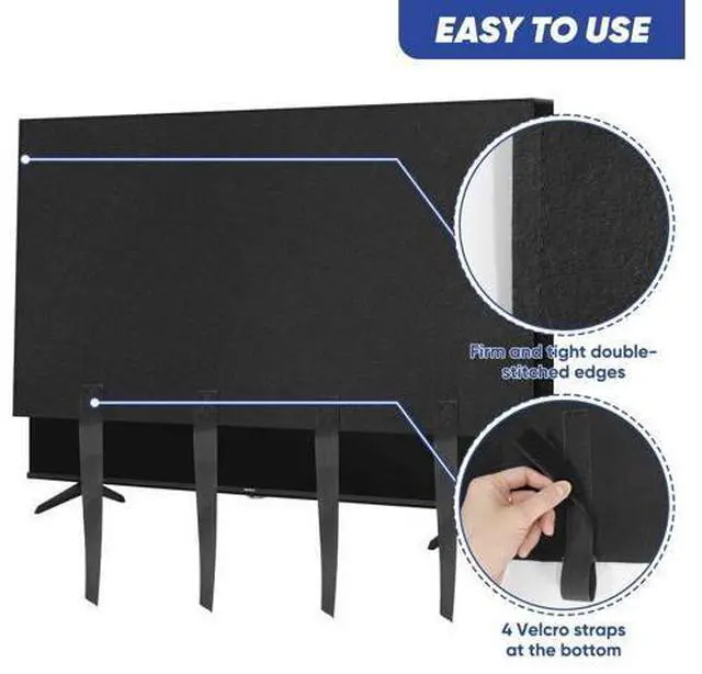 Alt view image 3 of 5 - TV Cover for Moving & Shipping, 70"-75" Flat Screens TV Cover Protector Heavy Duty Felt Anti-Scratch Dust Resistant with Straps for Protection TV Moving Home Renovation Pet Scratch or Other Furniture