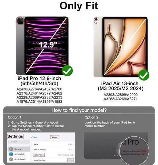 Alt view image 2 of 5 - Zktuyu for iPad Pro 12.9 Case (6th/5th/4th/3rd Generation 2022/2021/2020) & ipad Air 13 inch case (M3 2025/M2 2024) with Pencil Holder, Smart Slim Trifold Stand Case with Soft TPU Back (Dark Green)