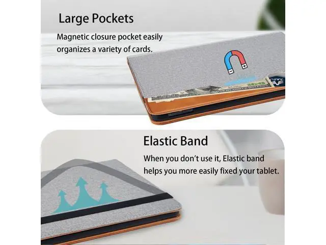 Alt view image 5 of 5 - Varohix Case for iPad 5th / 6th Generation (2018/2017) iPad 9.7 Inch, iPad Air 2 / iPad Air Multi-Angle Viewing Stand with Hand Strap Auto Wake Sleep,Grey
