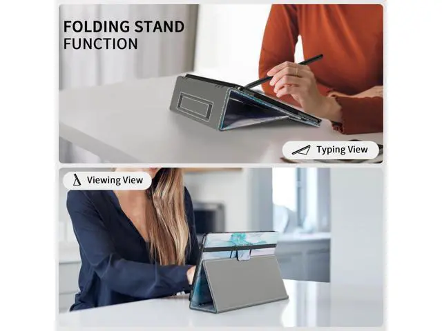 Alt view image 3 of 5 - VORI Case for All-New Amazon Fire HD 10 Tablet and Fire HD 10 Plus (13th/11th Generation 2023/2021 Release), Slim Folding Stand Folio Cover with Hand Strap for Fire 10.1 Inch, Dreamy Marble