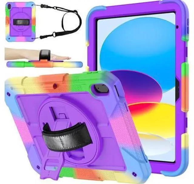 Main image of BMOUO Case for iPad (A16) 11th Generation 11" 2025/iPad 10th Generation 10.9 inch 2022, 360 Rotating Stand & Pencil Holder & Hand & Shoulder Strap Shockproof iPad 11th/10th Generation Case, Purple
