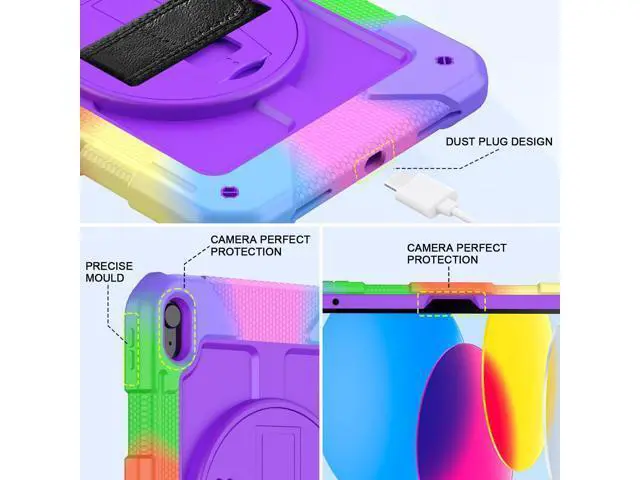Alt view image 4 of 5 - BMOUO Case for iPad (A16) 11th Generation 11" 2025/iPad 10th Generation 10.9 inch 2022, 360 Rotating Stand & Pencil Holder & Hand & Shoulder Strap Shockproof iPad 11th/10th Generation Case, Purple