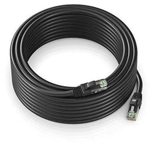 Main image of Maximm Ethernet Cable 100 ft CAT6 High Speed Internet Network LAN Cable Cord, Outdoor Waterproof (Black)