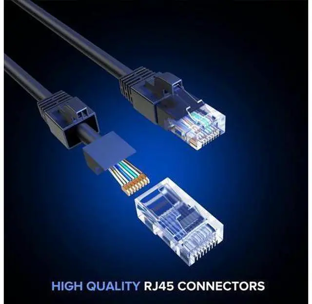 Alt view image 4 of 5 - Maximm Ethernet Cable 100 ft CAT6 High Speed Internet Network LAN Cable Cord, Outdoor Waterproof (Black)