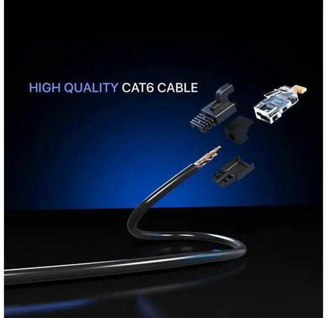 Alt view image 3 of 5 - Maximm Ethernet Cable 100 ft CAT6 High Speed Internet Network LAN Cable Cord, Outdoor Waterproof (Black)