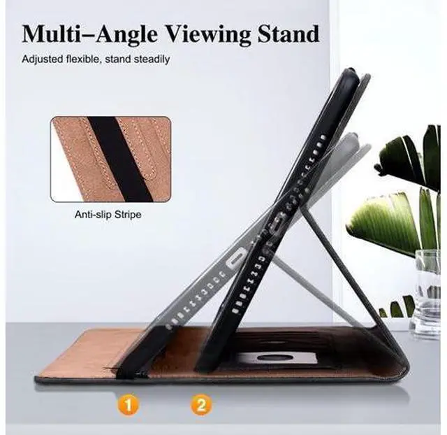 Alt view image 4 of 5 - YHDXUYS Case for iPad Pro 11 Inch (M5/M4) 2025/2024, Auto Wake/Sleep with Pencil Holder, Multiangle Stand Wallet Design Cover,Metal Flower