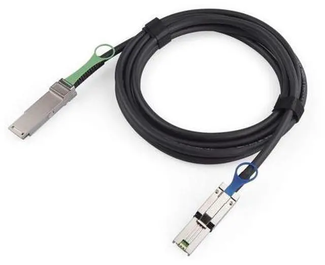 Main image of QSFP (SFF-8436) to SFF-8088 DDR Hybrid Mini SAS Cable, External Copper SAS Cable for NetApp DS4243 DS4246 DS2246, 100-Ohm, 1.5-m(4.9ft)
