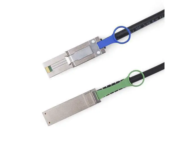 Alt view image 3 of 5 - QSFP (SFF-8436) to SFF-8088 DDR Hybrid Mini SAS Cable, External Copper SAS Cable for NetApp DS4243 DS4246 DS2246, 100-Ohm, 1.5-m(4.9ft)