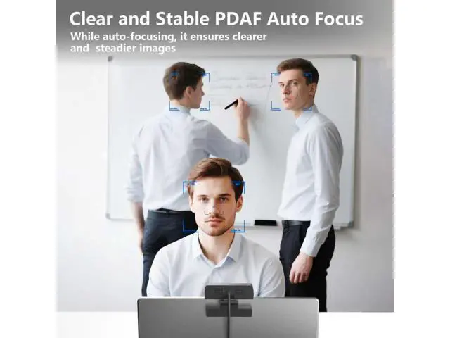 Alt view image 3 of 5 - 2K Webcam for PC - 2K Ultra HD Computer Camera with PDAF Autofocus, AI Noise-Canceling Mic, USB Plug & Play, 92° FOV & Auto Lighting Correction for Laptop & Desktop (Social Streaming Video Call)