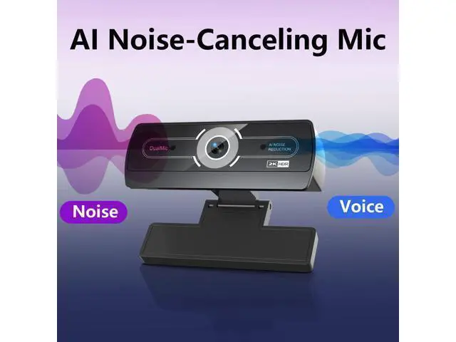 Alt view image 5 of 5 - 2K Webcam for PC - 2K Ultra HD Computer Camera with PDAF Autofocus, AI Noise-Canceling Mic, USB Plug & Play, 92° FOV & Auto Lighting Correction for Laptop & Desktop (Social Streaming Video Call)