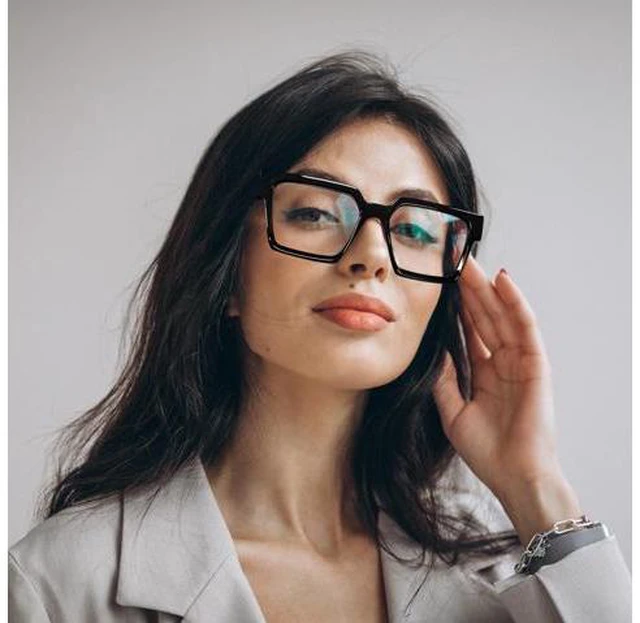 Alt view image 2 of 5 - FEISEDY Oversized Blue Light Glasses for Women Men TR90 Retro Square Anti Eyestrain Glasses Rectangle Fashion Frame B0037