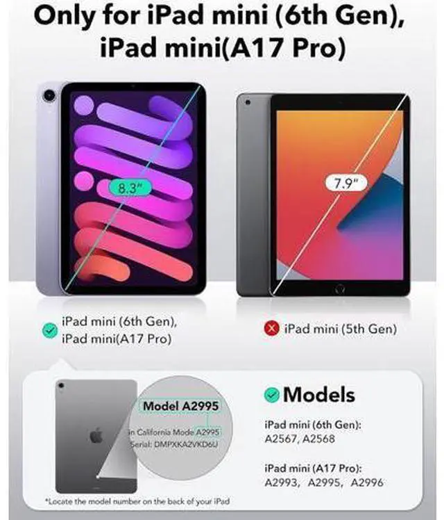 Alt view image 2 of 5 - YHDXUYS Case for iPad mini 7 (A17 Pro) Generation Case 2024, iPad mini 6 Case 2021, 8.3 inch Auto Wake/Sleep Slim PU Leather Folio Cover with Mu lti-Angle Stand and Pen Holder, Purple