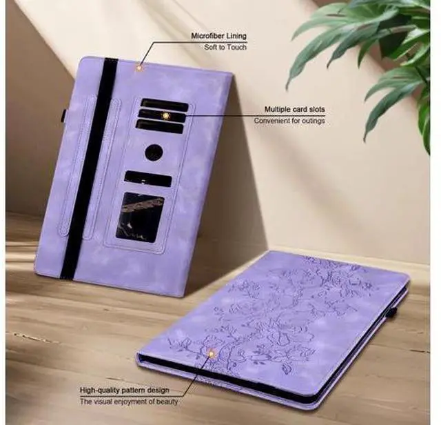 Alt view image 5 of 5 - YHDXUYS Case for iPad mini 7 (A17 Pro) Generation Case 2024, iPad mini 6 Case 2021, 8.3 inch Auto Wake/Sleep Slim PU Leather Folio Cover with Mu lti-Angle Stand and Pen Holder, Purple