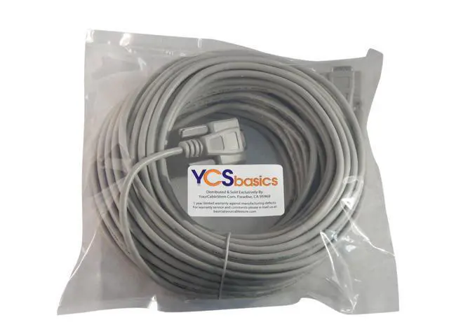 Alt view image 2 of 2 - YCS basics 75 Foot DB9 9 Pin Serial / RS232 Male/Female Extension Cable