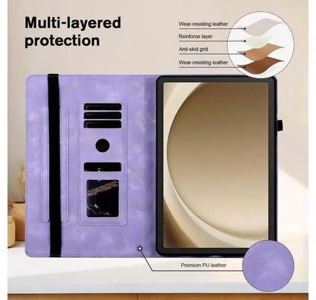 Alt view image 3 of 5 - YHDXUYS Case for iPad mini 7 (A17 Pro) Generation Case 2024, iPad mini 6 Case 2021, 8.3 inch Auto Wake/Sleep Slim PU Leather Folio Cover with Mu lti-Angle Stand and Pen Holder, Purple