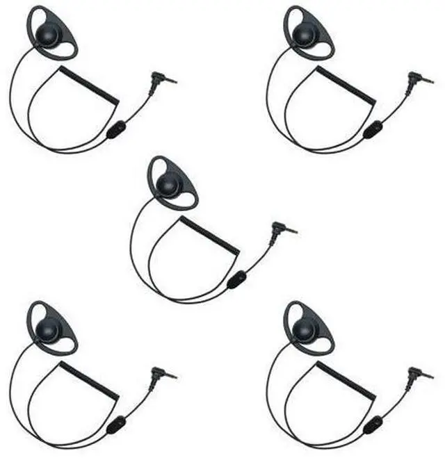 Main image of HEOPBIRD 3.5mm Police Listen Only Earpiece D Shape Soft Ear Hook Earpiece Surveillance Headset for Two Way Radio Speaker Mics 5Pack