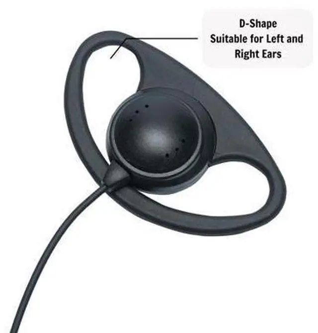 Alt view image 3 of 5 - HEOPBIRD 3.5mm Police Listen Only Earpiece D Shape Soft Ear Hook Earpiece Surveillance Headset for Two Way Radio Speaker Mics 5Pack
