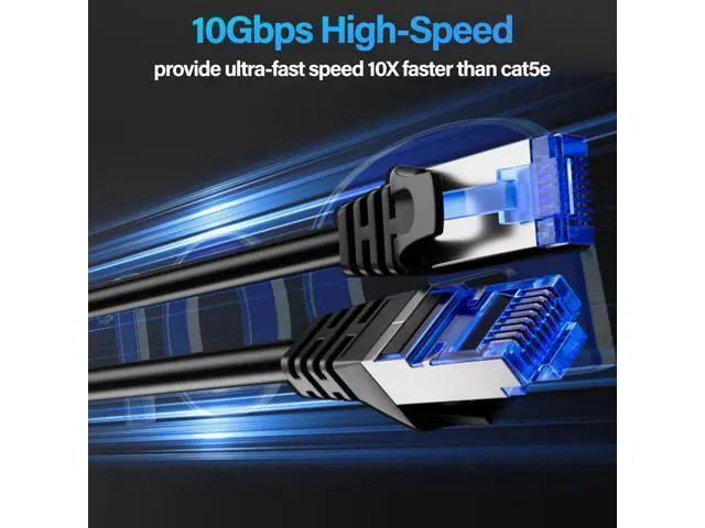 Alt view image 2 of 5 - Cat6A Ethernet Cable Shielded 10Gbps 150 ft, Slim Shielded (F/UTP) Ethernet Cable Cat 6, Flexible 28AWG Bare Copper Cat6 Cable, Space-saving Cat 6a Network Cable for Server, Data Center, Black