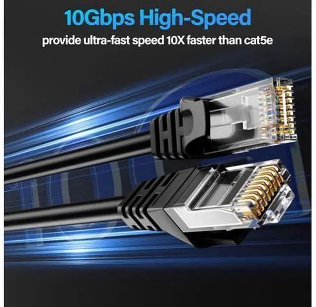 Alt view image 2 of 5 - TuokaJu Cat6 Ethernet Cable 10Gbps 150 ft, UTP Ethernet Cable Cat 6, Flexible Bare Copper Cat6 Cable, Cat 6 Network Cable for Server, Data Center, Black