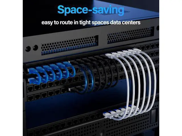 Alt view image 5 of 5 - Cat6A Ethernet Cable Shielded 10Gbps 150 ft, Slim Shielded (F/UTP) Ethernet Cable Cat 6, Flexible 28AWG Bare Copper Cat6 Cable, Space-saving Cat 6a Network Cable for Server, Data Center, Black